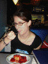 Laura eating cheese cake
